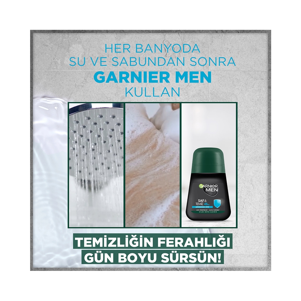 Garnier Men Saf ve Temiz RollOn 50 Ml Cosmetica